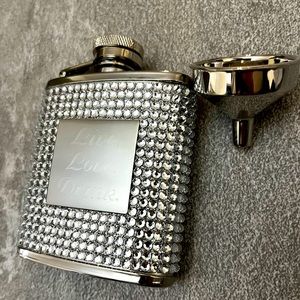 Things Remember Live Laugh Drink Bedazzled Flask